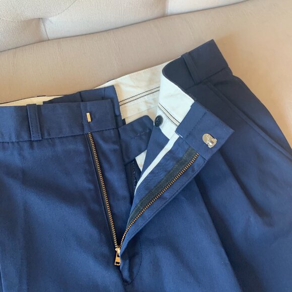 Vintage Aero Mode ALTERED Minimalist Elevated Dress Pants Navy Blue Pleated - Picture 8 of 16